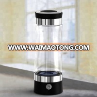 Best gift portable elegant glass transparent portable hydrogen rich water bottle for home office